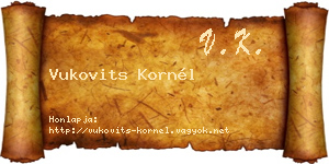 Vukovits Kornél névjegykártya